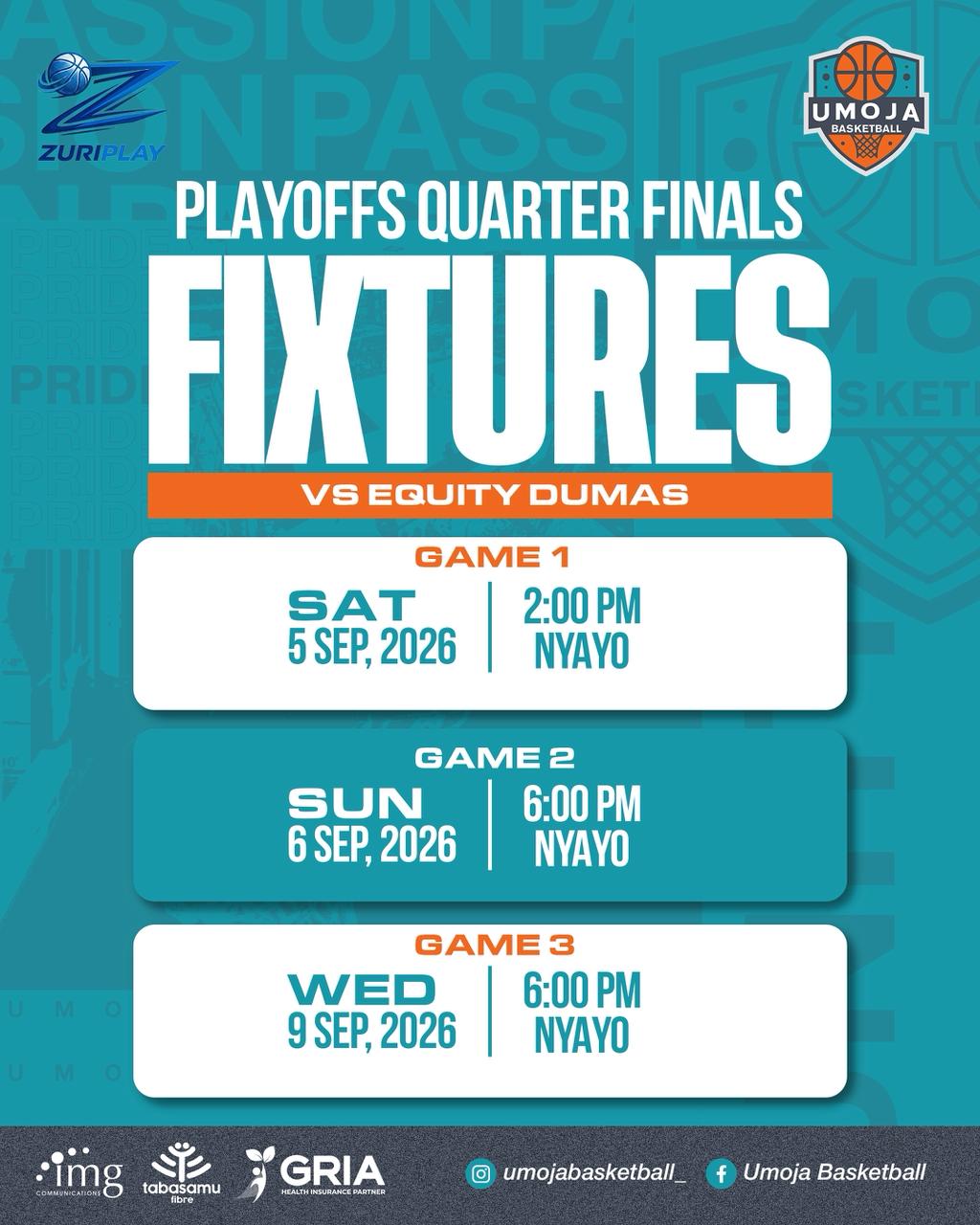 Umoja versus Equity Dumas playoff quarter-finals fixture poster
